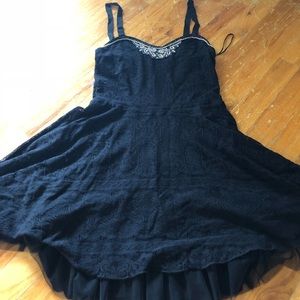 Free people black strapless dress